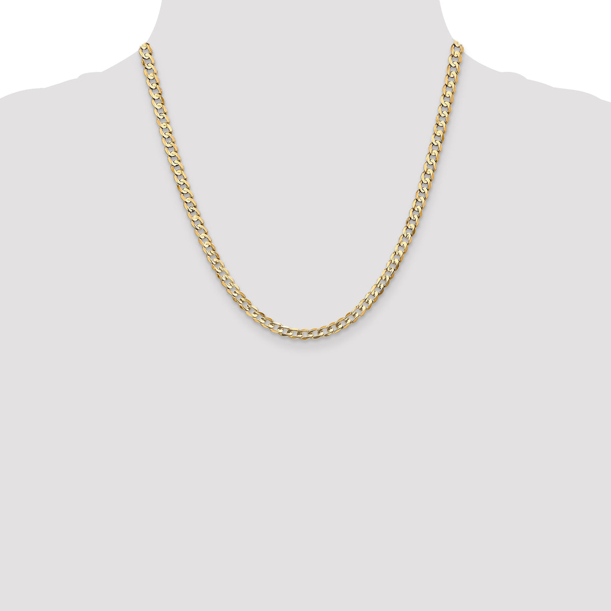 14k 4.5mm Open Concave Curb Chain