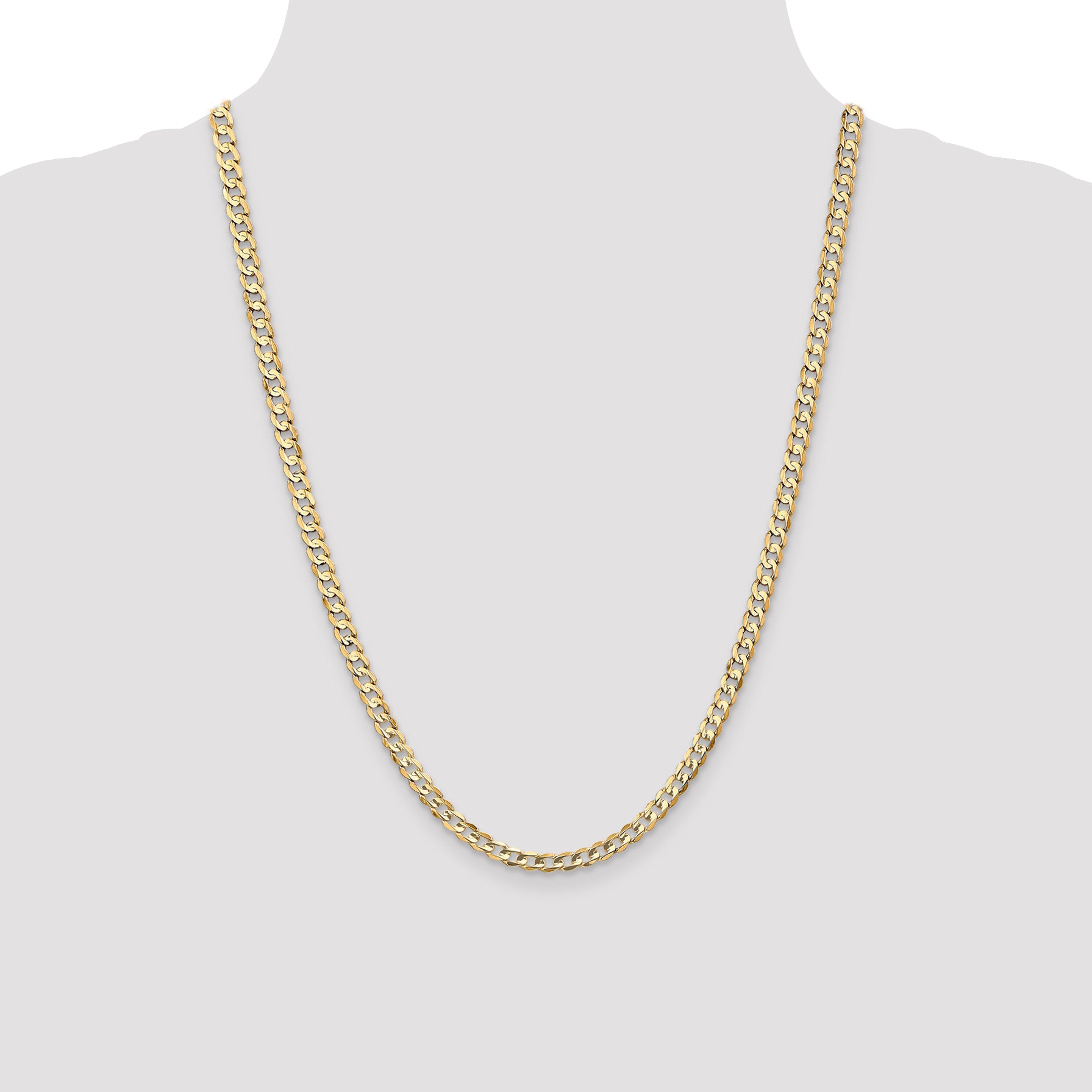 14k 4.5mm Open Concave Curb Chain