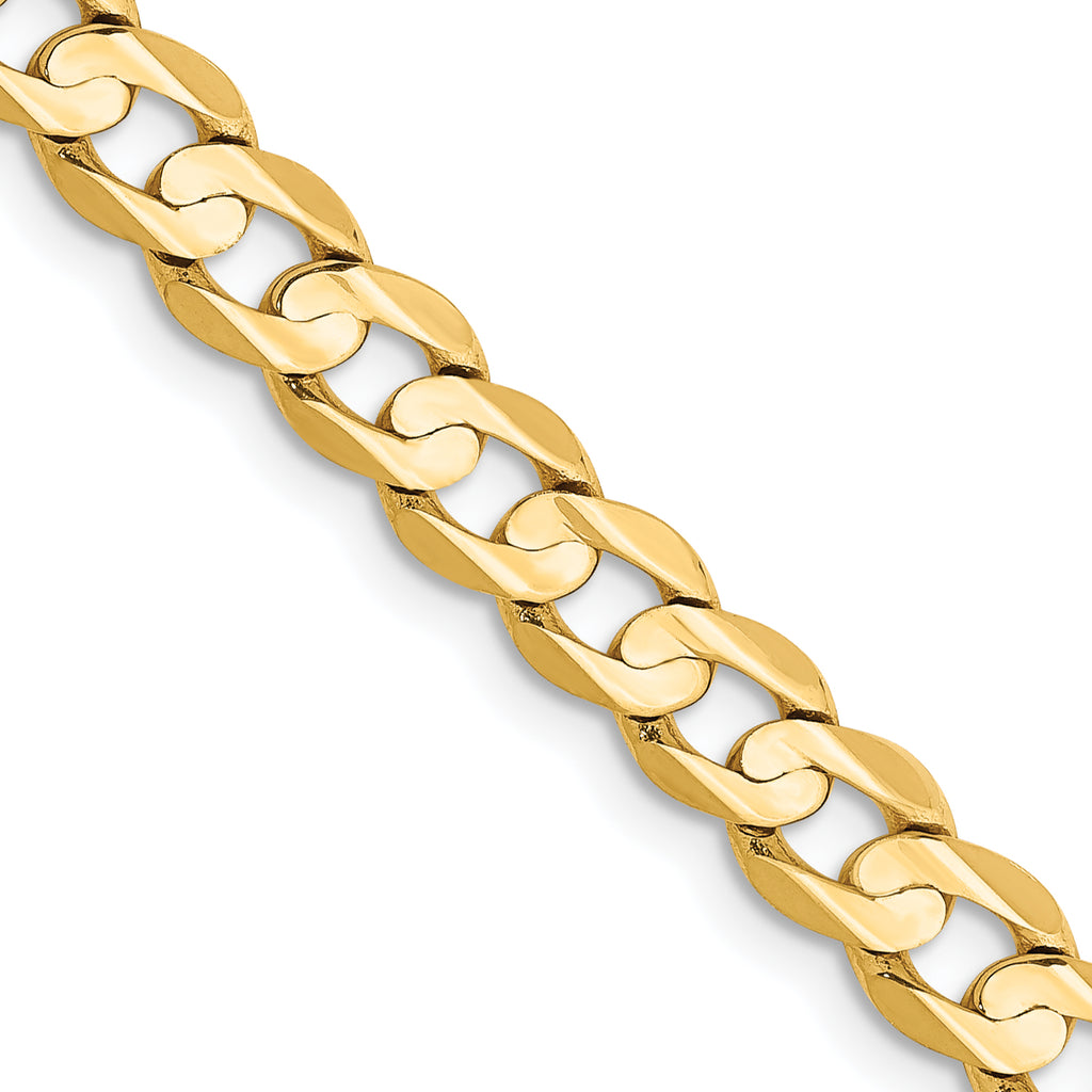 5.25mm 14K Yellow Gold Open Concave Curb Chain - Sophia Jewelers