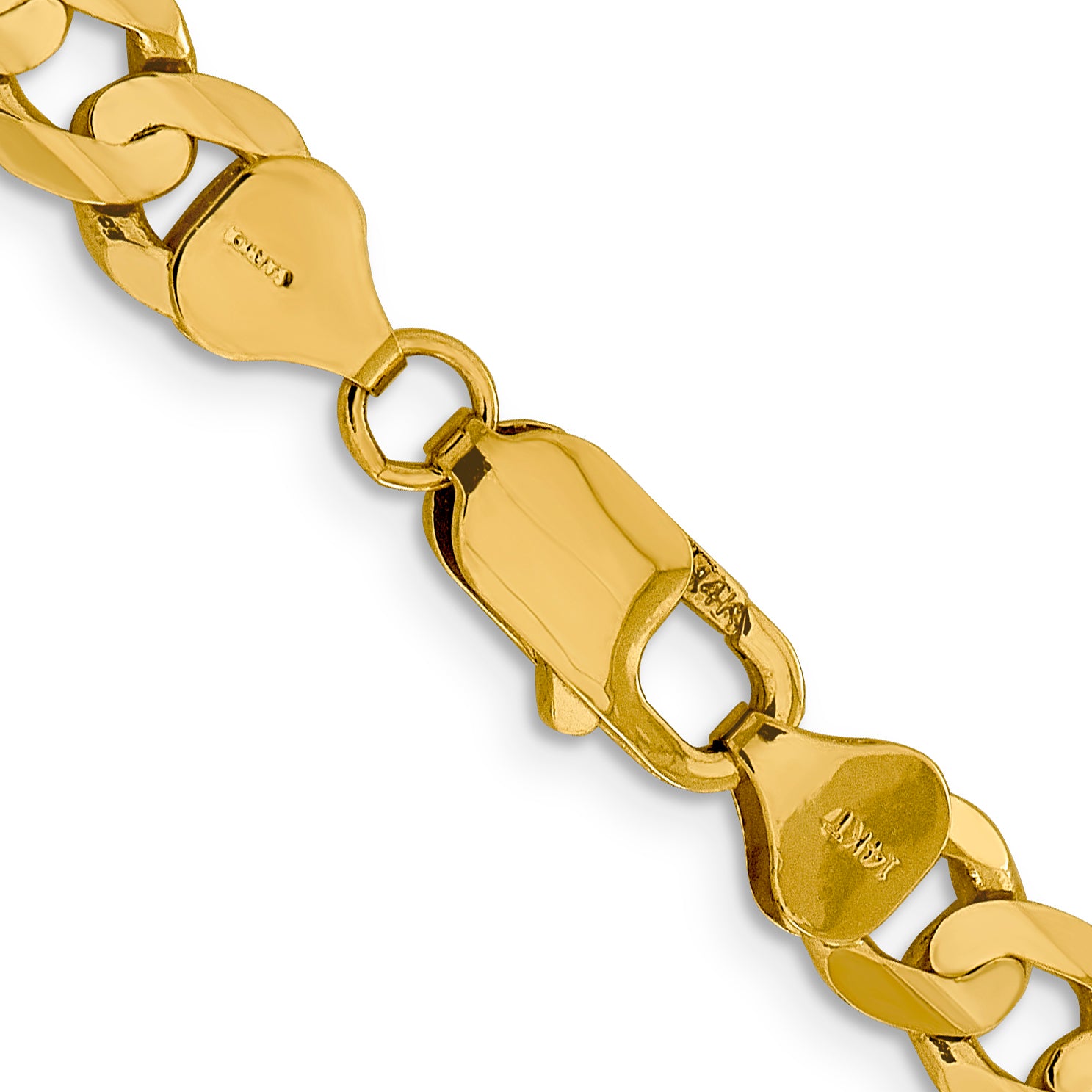 7.5mm 14K Yellow Gold Open Concave Curb Chain Secondary image