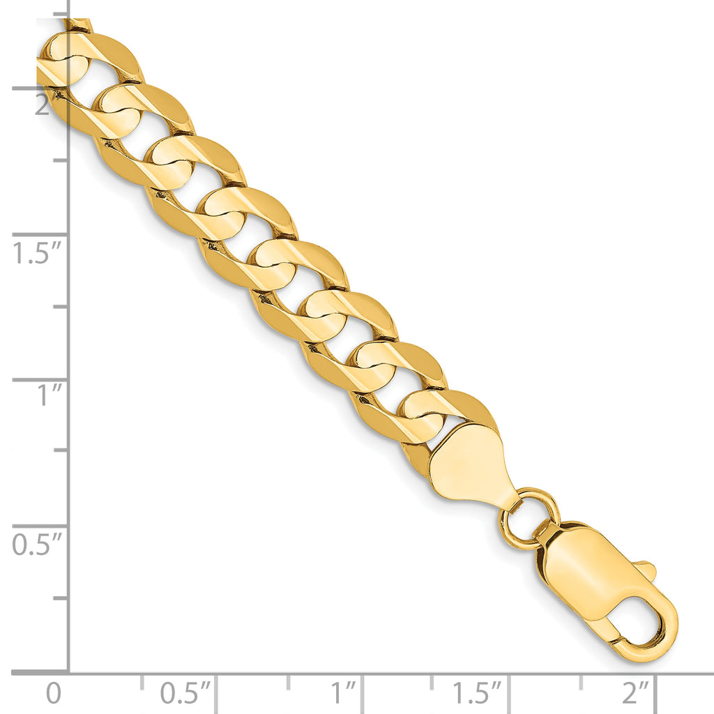 14k 7.5mm Open Concave Curb Chain