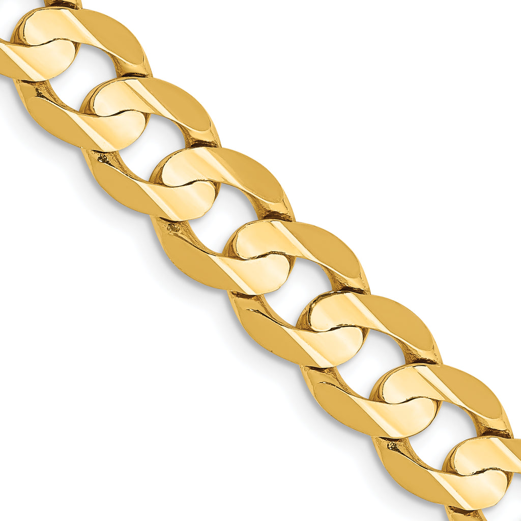 7.5mm 14K Yellow Gold Open Concave Curb Chain - Sophia Jewelers