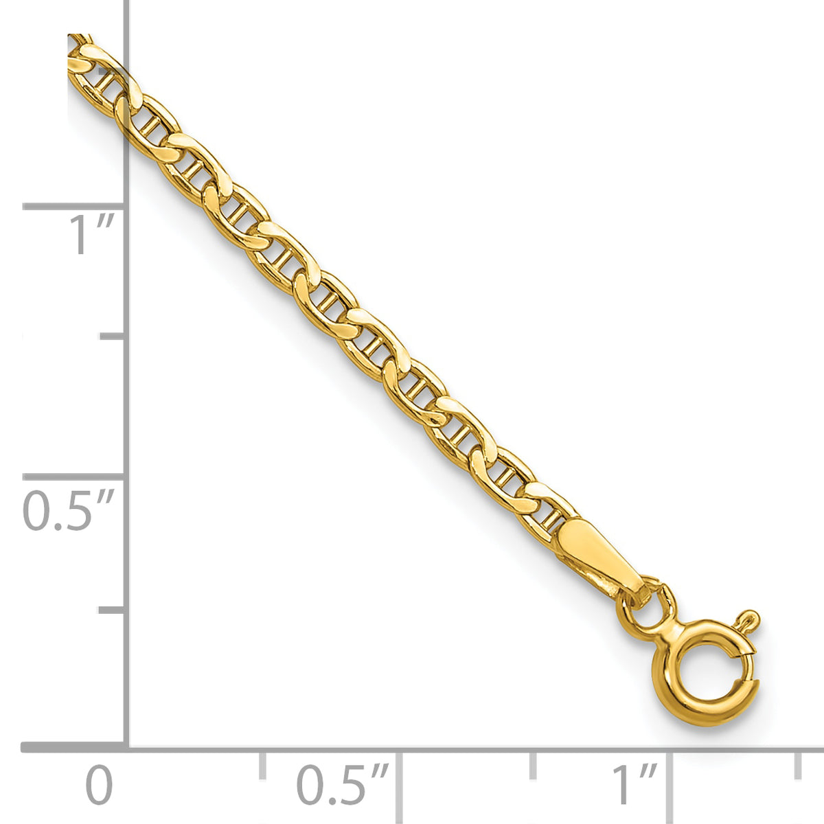 14k 2.4mm Semi-Solid Anchor Chain