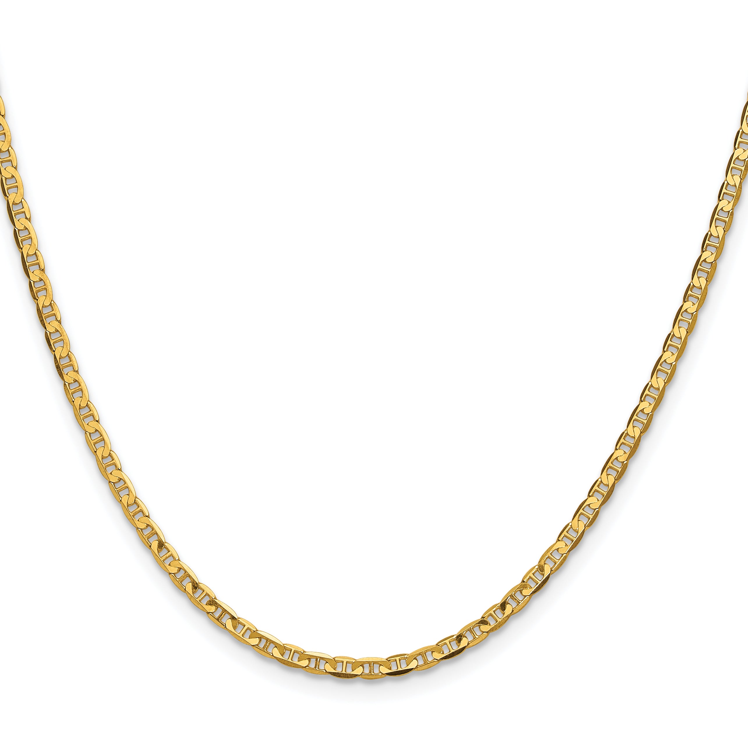 2.4mm 14K Yellow Gold Concave Anchor Chain Secondary image