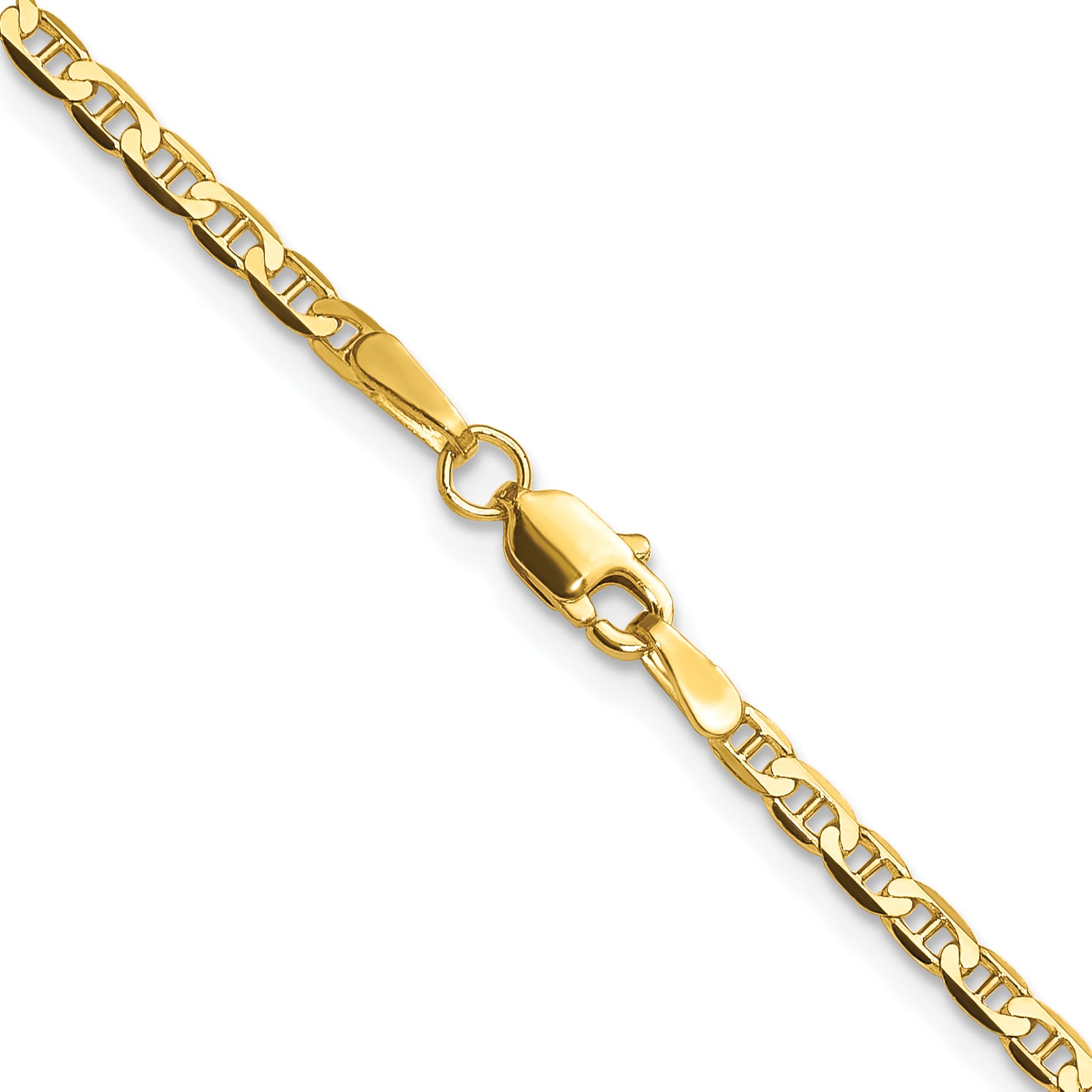 2.4mm 14K Yellow Gold Concave Anchor Chain - Sophia Jewelers