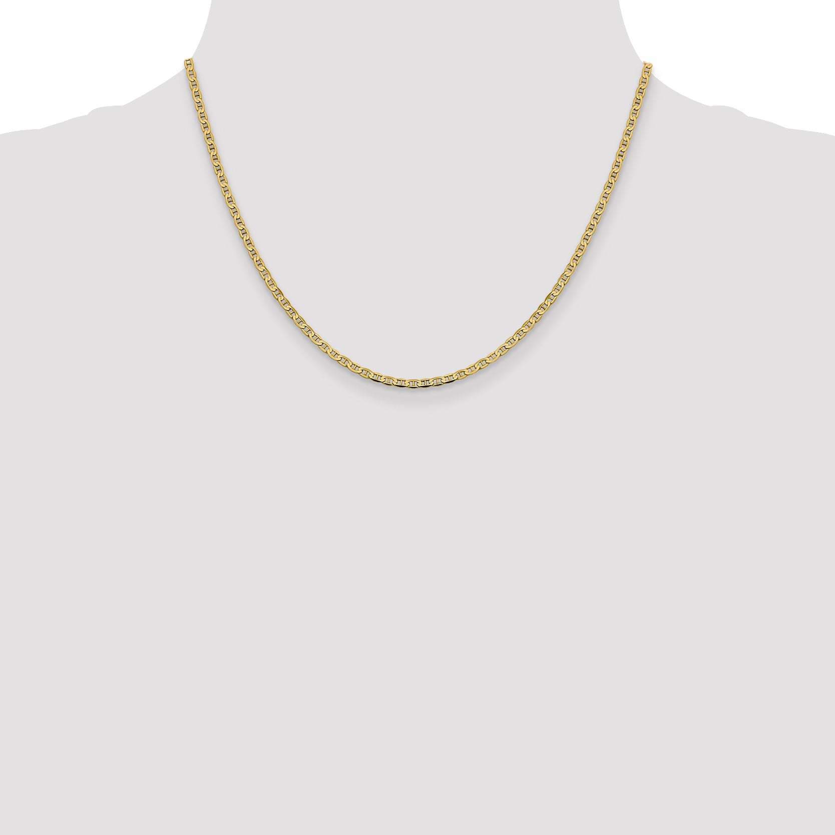14k 2.4mm Concave Anchor Chain