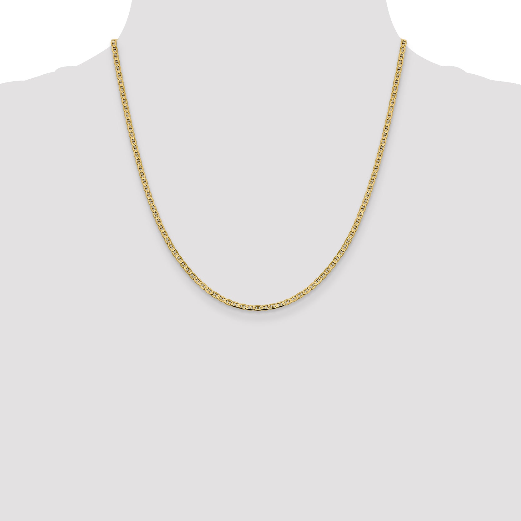 14k 2.4mm Concave Anchor Chain