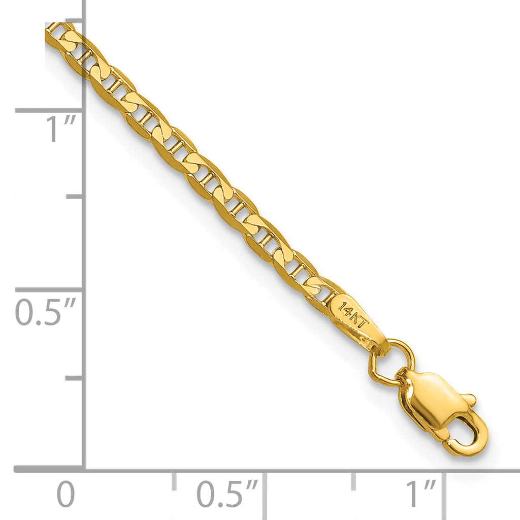 14k 2.4mm Concave Anchor Chain