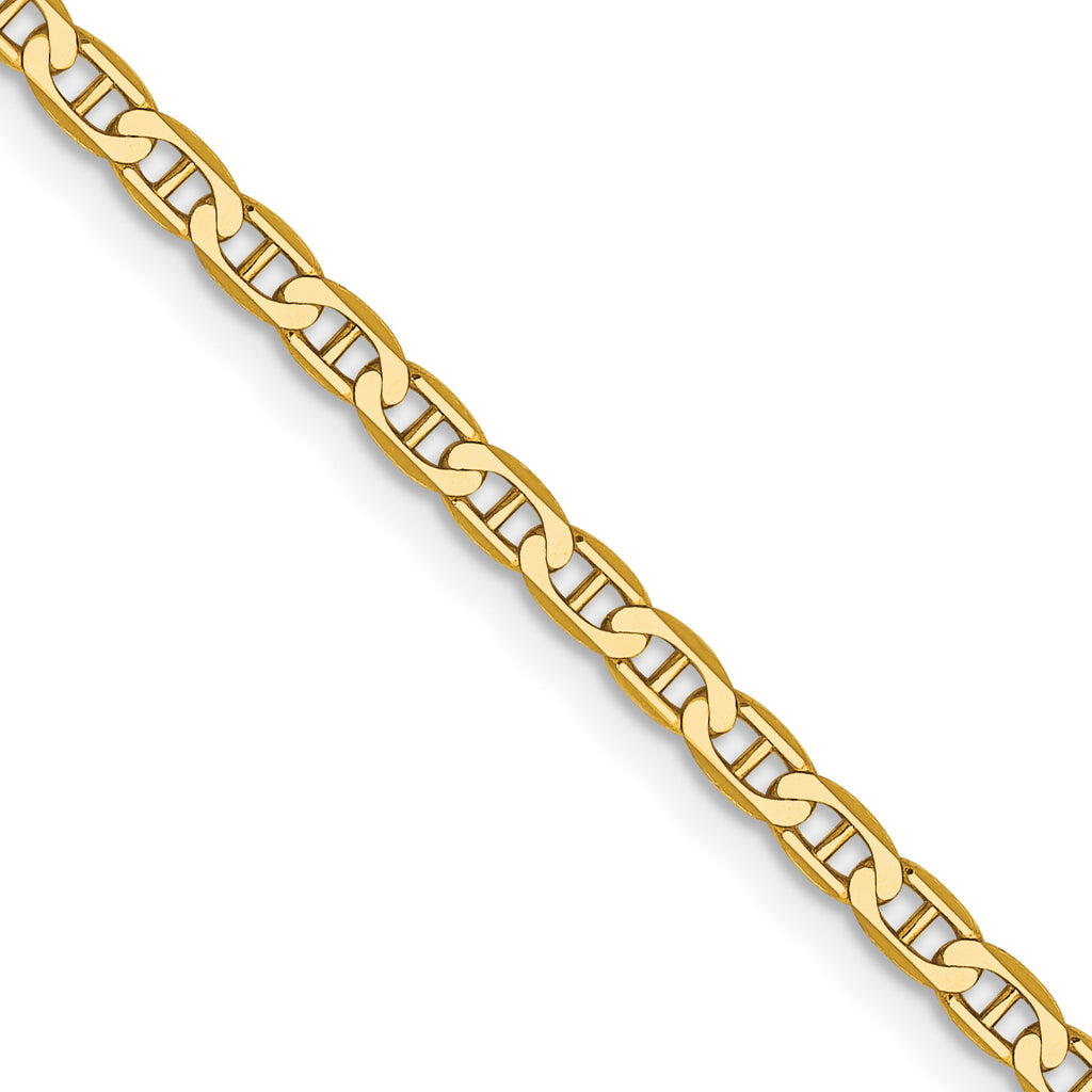 2.4mm 14K Yellow Gold Concave Anchor Chain - Sophia Jewelers