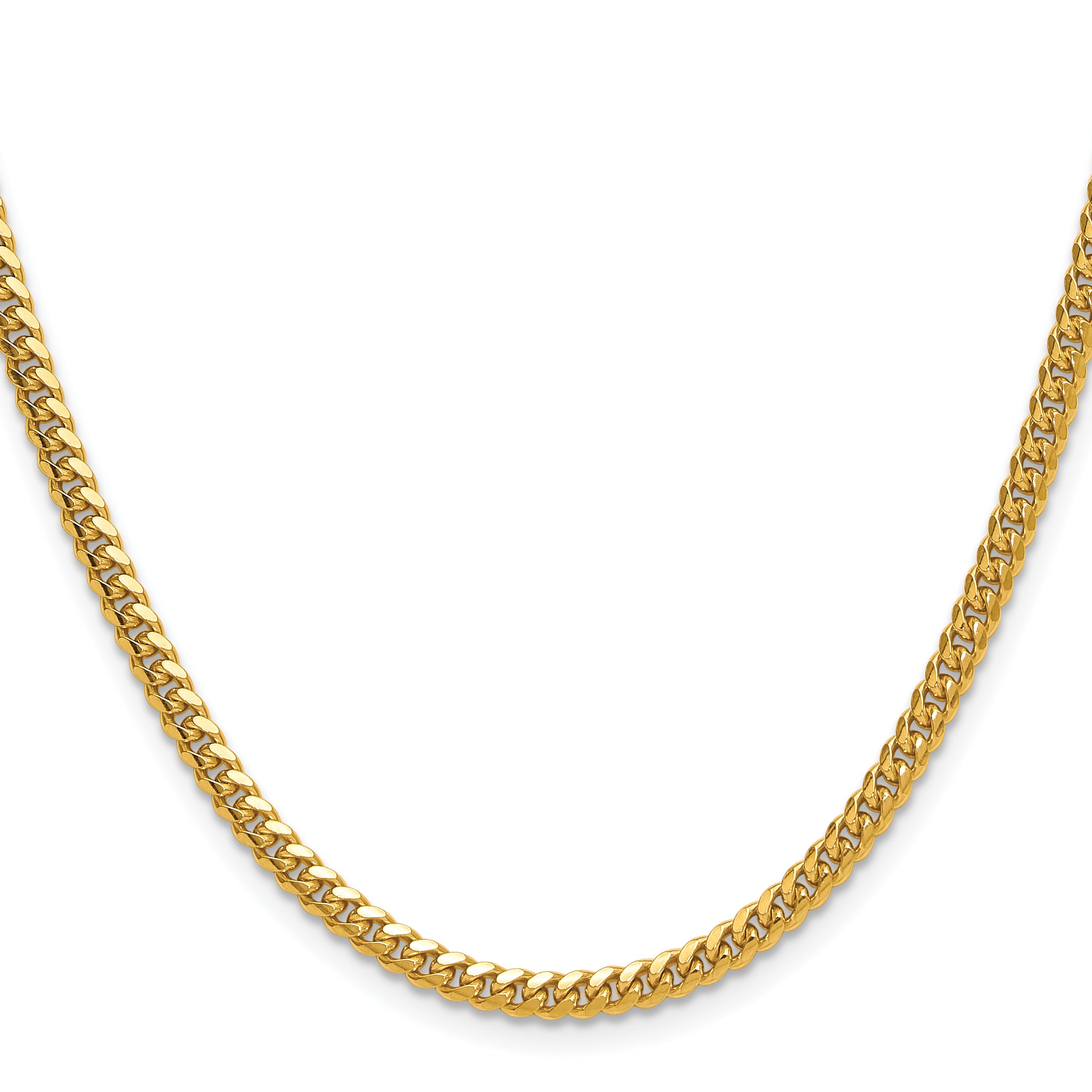 14k 3.5mm Solid Miami Cuban Chain