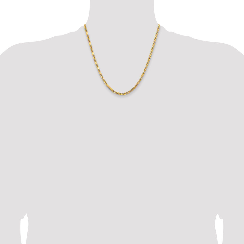 14k 3.5mm Solid Miami Cuban Chain