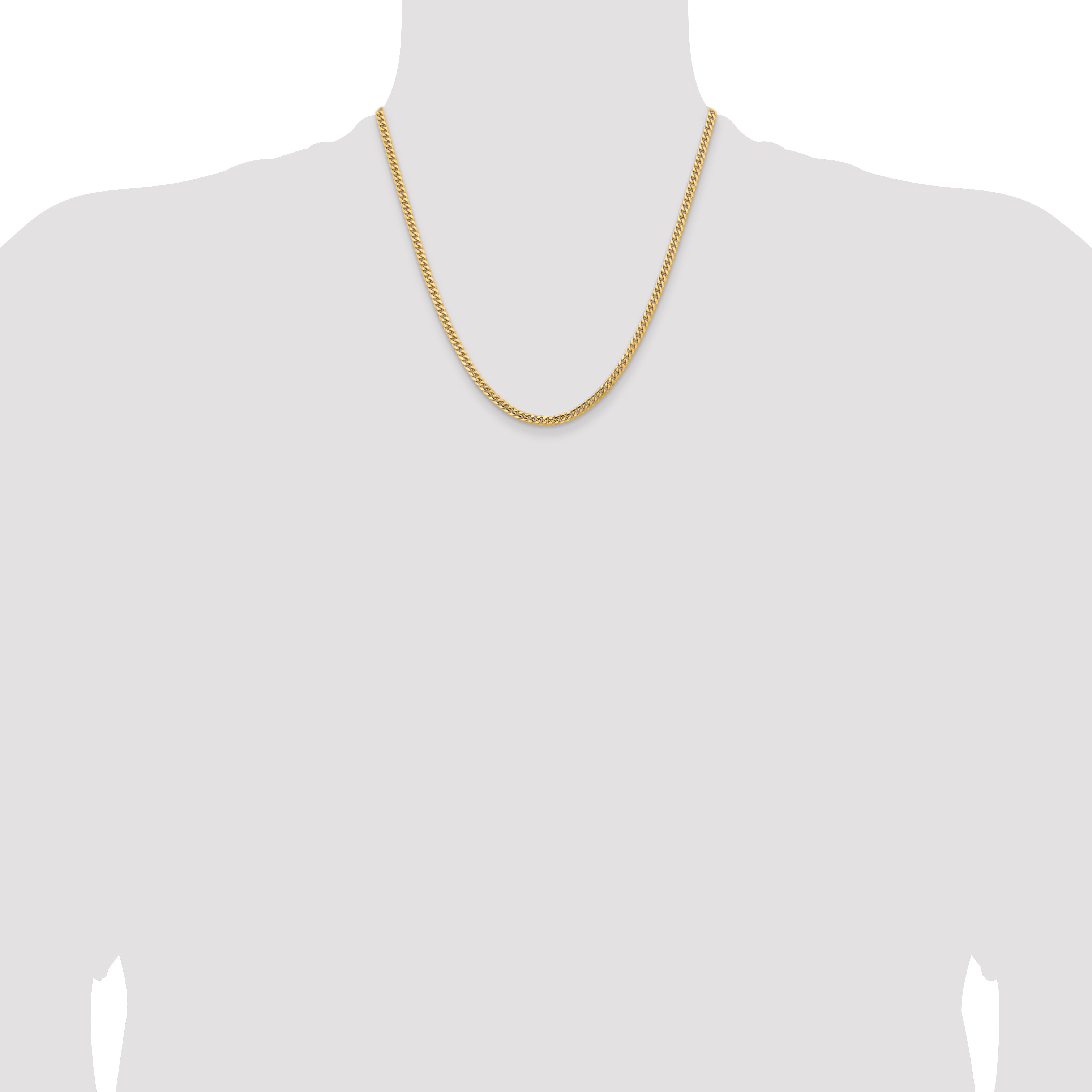 14k 3.5mm Solid Miami Cuban Chain
