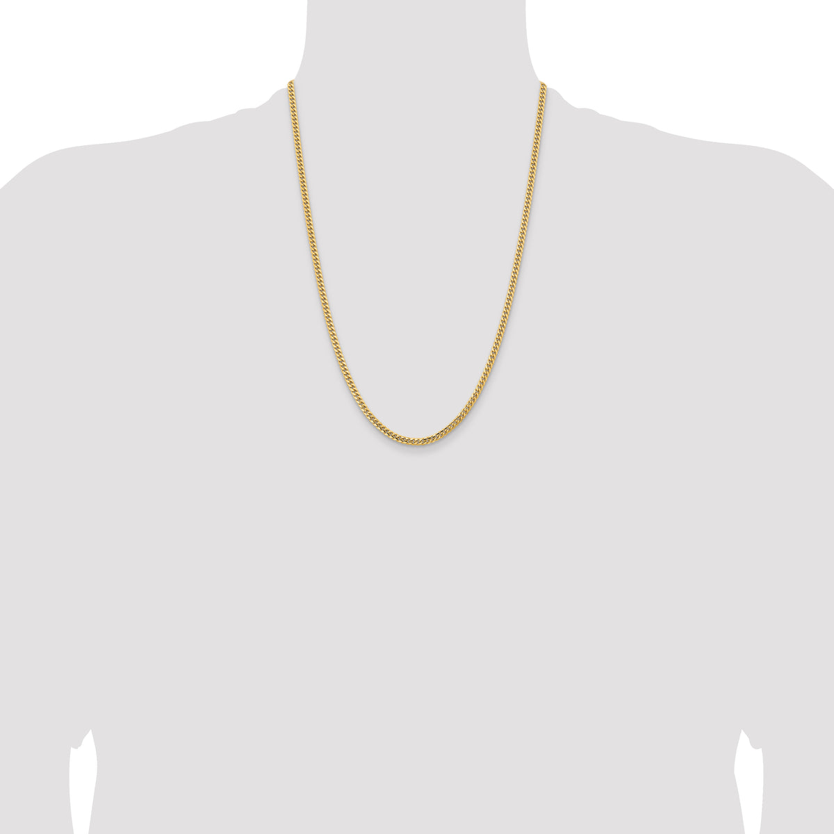 14k 3.5mm Solid Miami Cuban Chain
