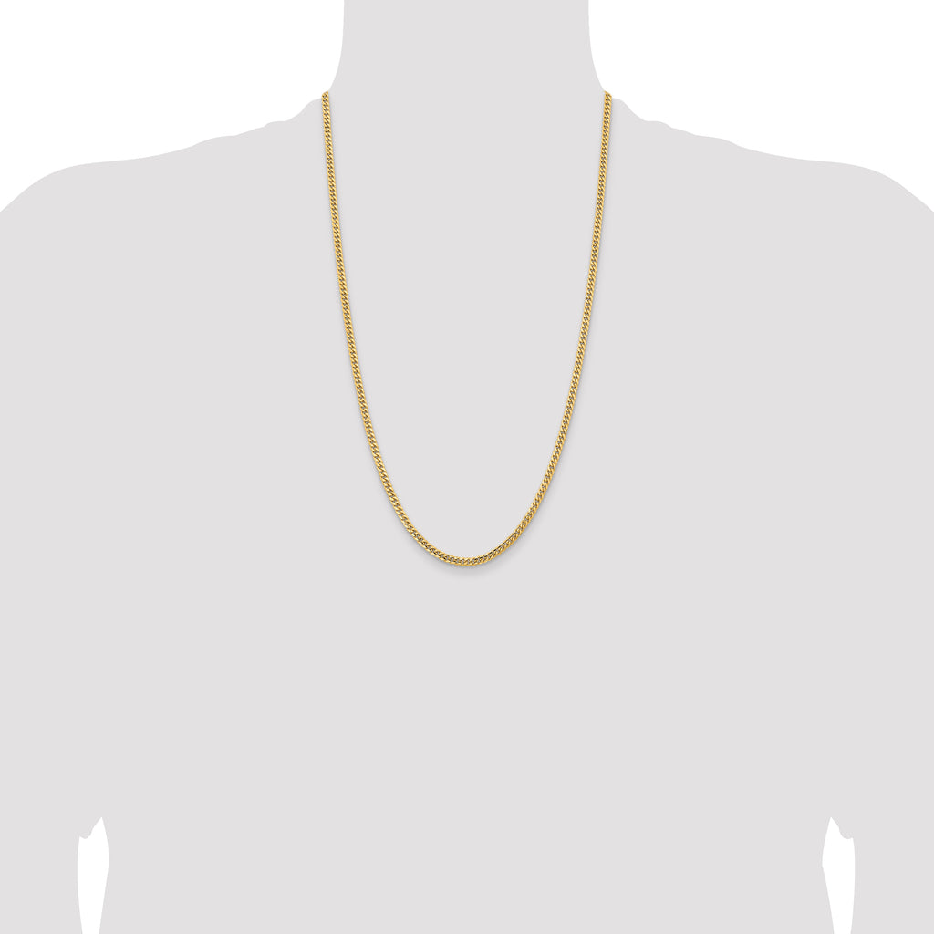 14k 3.5mm Solid Miami Cuban Chain
