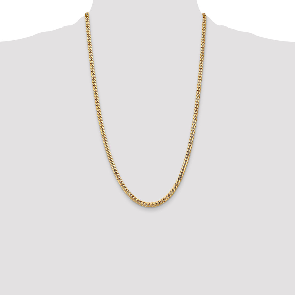 14k 4.3mm Solid Miami Cuban Chain