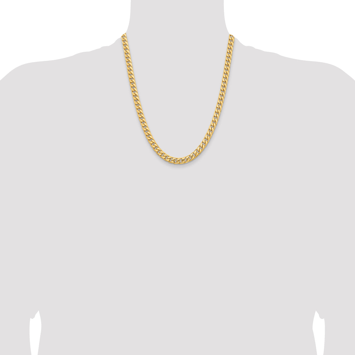 14k 6.75mm Solid Miami Cuban Chain