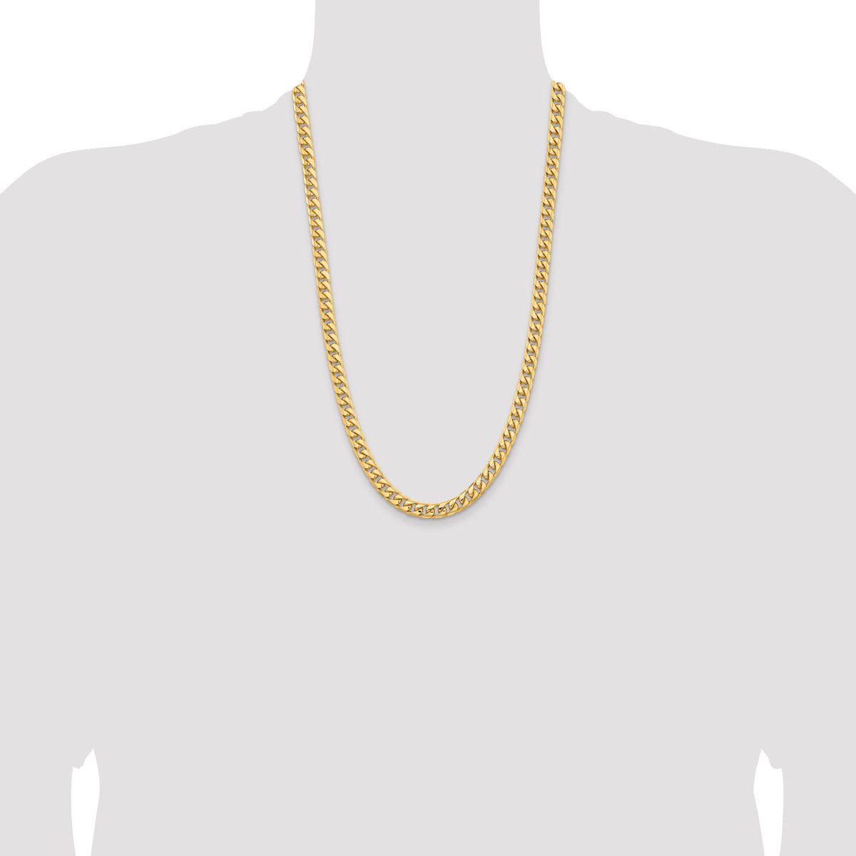 14k 6.75mm Solid Miami Cuban Chain