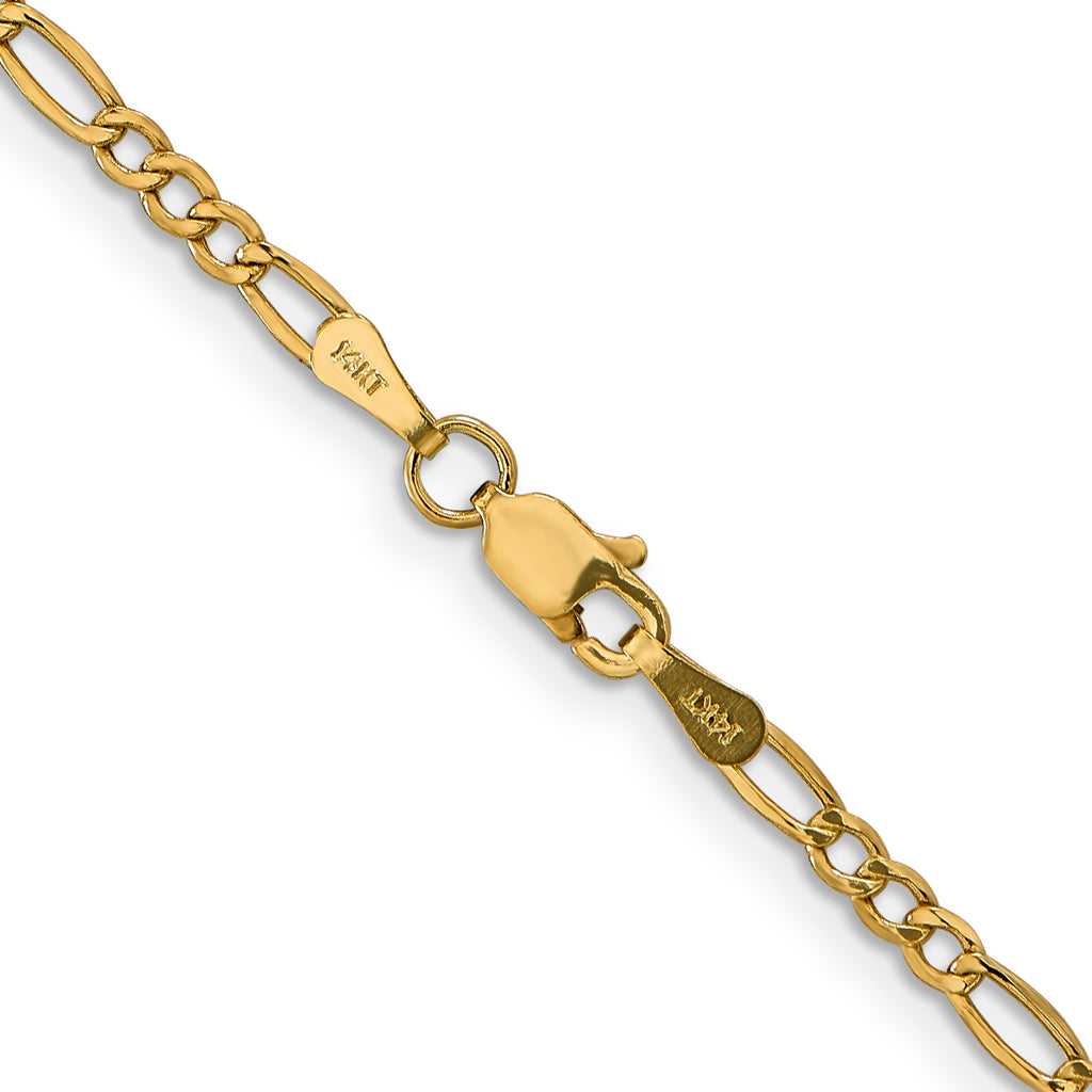 2.5mm 14K Yellow Gold Figaro Chain - Sophia Jewelers