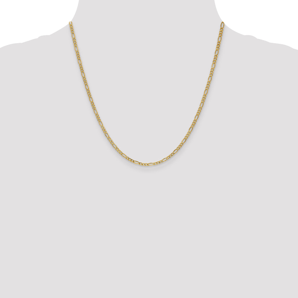 2.5mm 14K Yellow Gold Figaro Chain - Sophia Jewelers