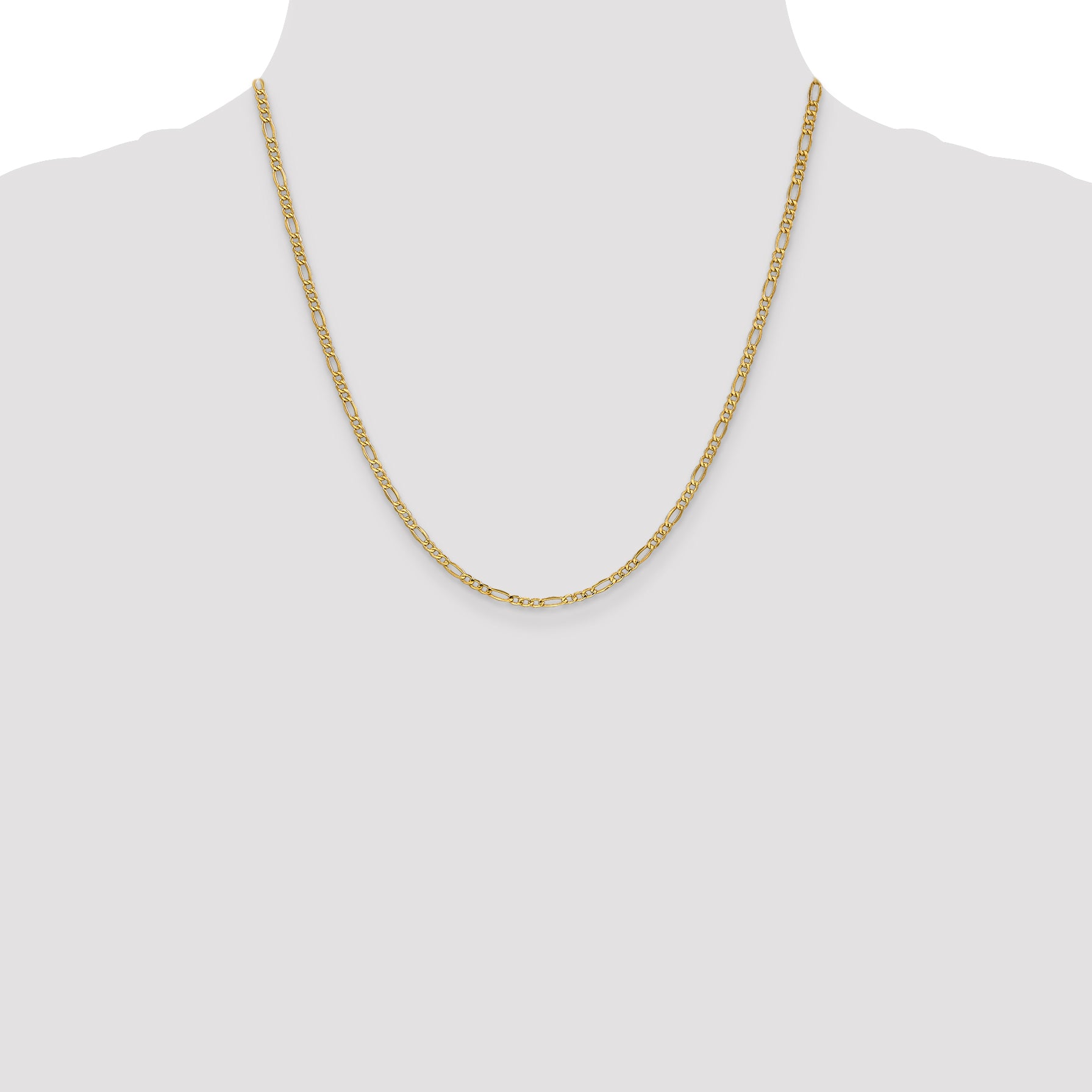2.5mm 14K Yellow Gold Figaro Chain - Sophia Jewelers