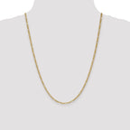 14k 2.5mm Semi-Solid Figaro Chain