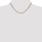 14k 3.5mm Semi-Solid Figaro Chain