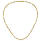 14k 3.5mm Semi-Solid Figaro Chain