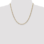 14k 3.5mm Semi-Solid Figaro Chain