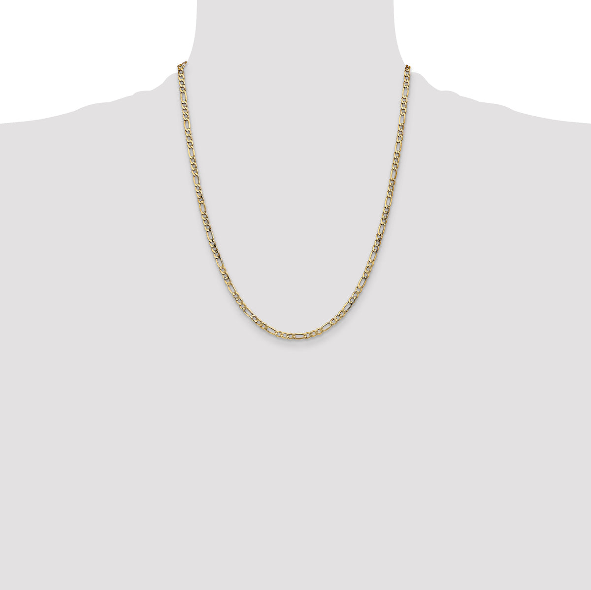 14k 3.5mm Semi-Solid Figaro Chain