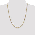 14k 3.5mm Semi-Solid Figaro Chain