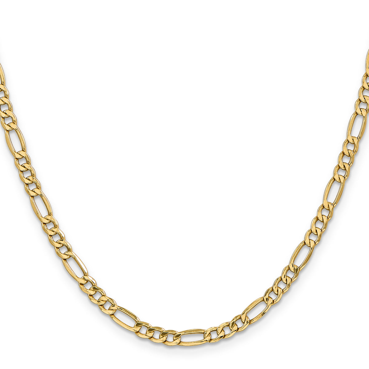 14k 4.2mm Semi-Solid Figaro Chain