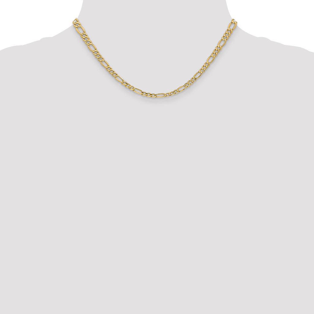4.4mm 14K Yellow Gold Figaro Chain - Sophia Jewelers