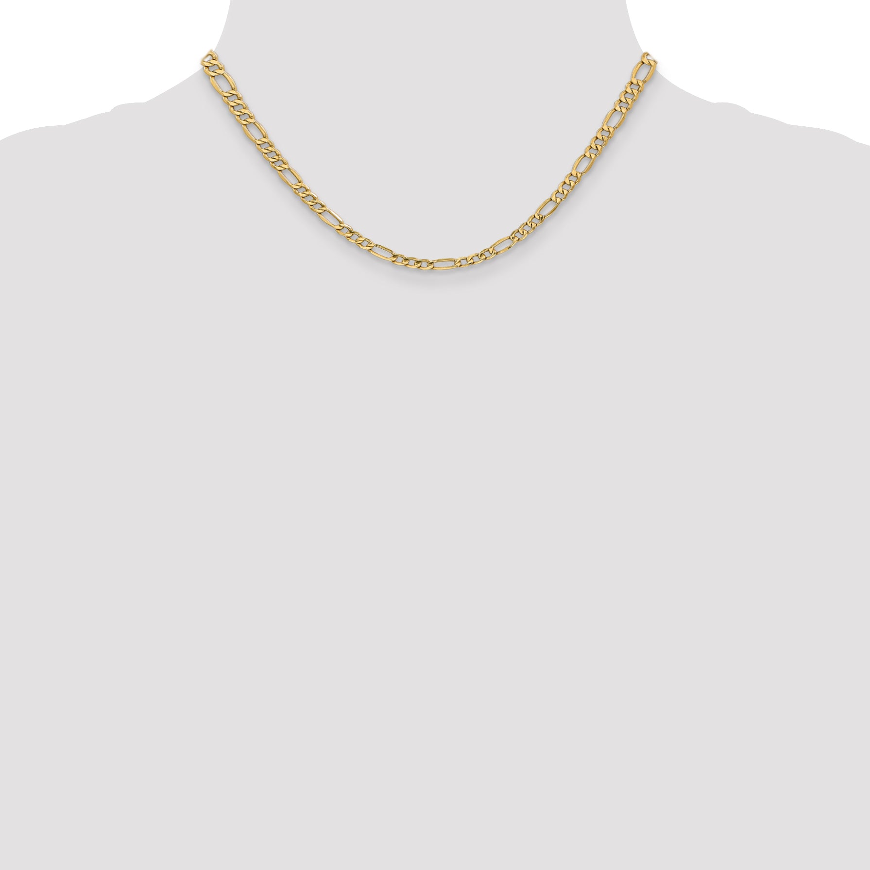 4.4mm 14K Yellow Gold Figaro Chain - Sophia Jewelers