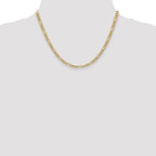 14k 4.2mm Semi-Solid Figaro Chain