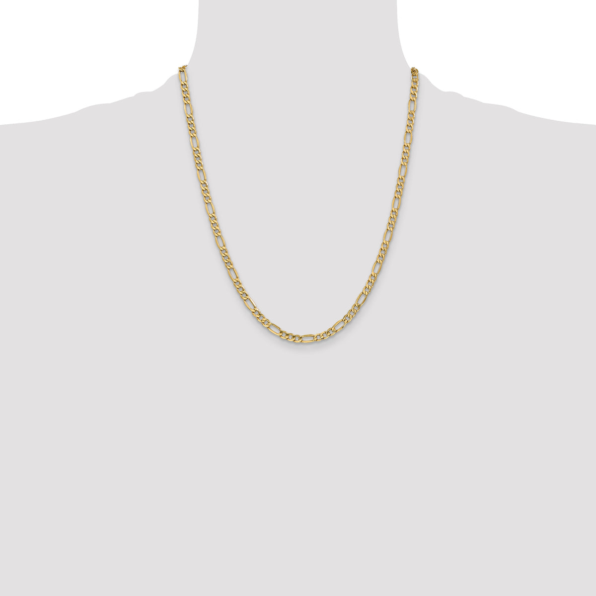 14k 4.2mm Semi-Solid Figaro Chain