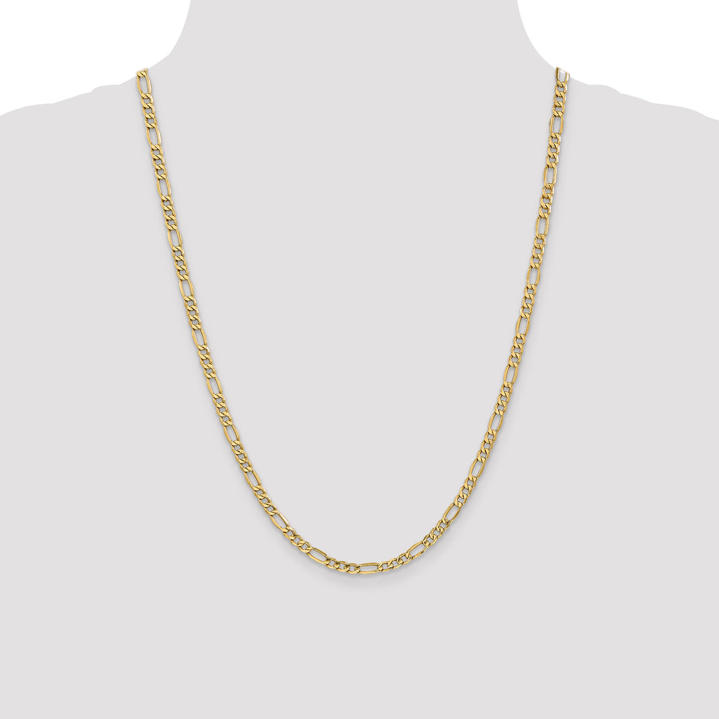 14k 4.2mm Semi-Solid Figaro Chain