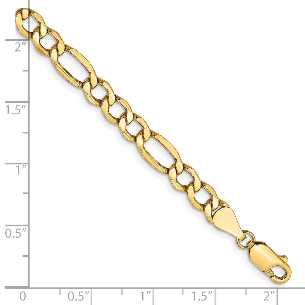 14k 5.75mm Semi-Solid Figaro Chain