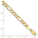 14k 5.75mm Semi-Solid Figaro Chain
