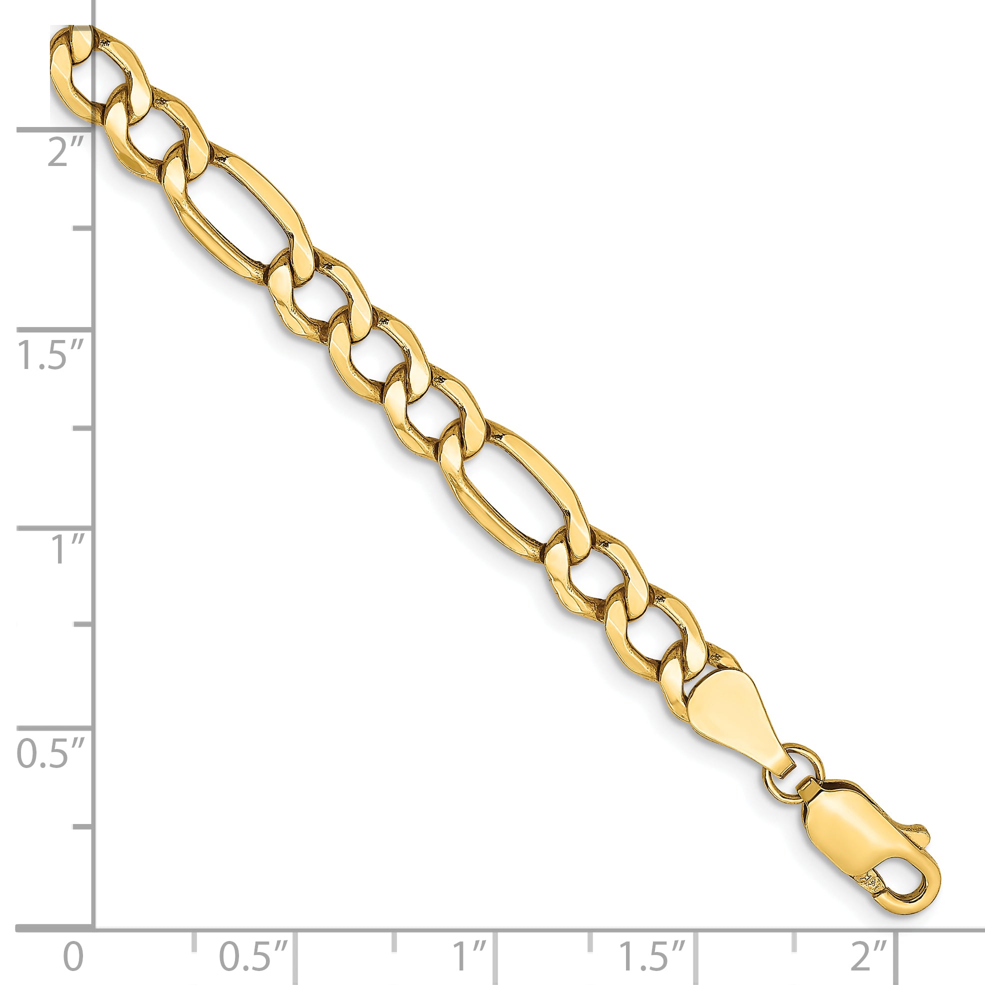 14k 5.75mm Semi-Solid Figaro Chain