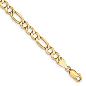 14k 5.75mm Semi-Solid Figaro Chain