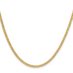14k 2.5mm Semi-Solid Curb Chain
