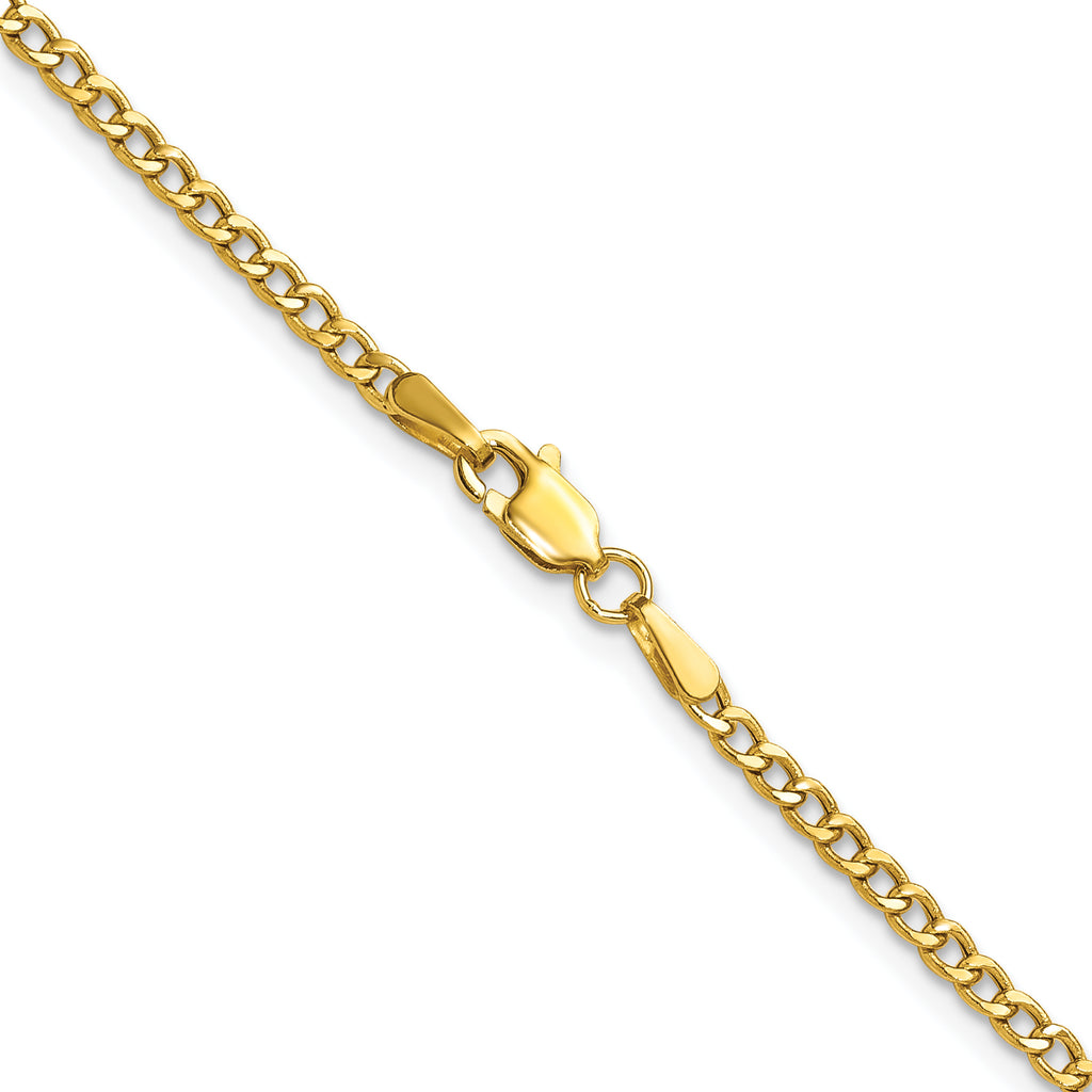 2.5mm 14K Yellow Gold Curb Chain - Sophia Jewelers