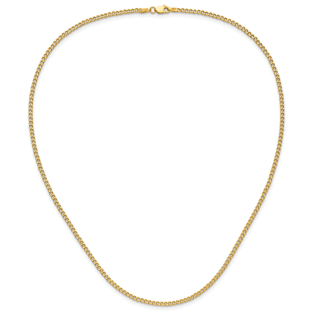 2.5mm 14K Yellow Gold Curb Chain - Sophia Jewelers