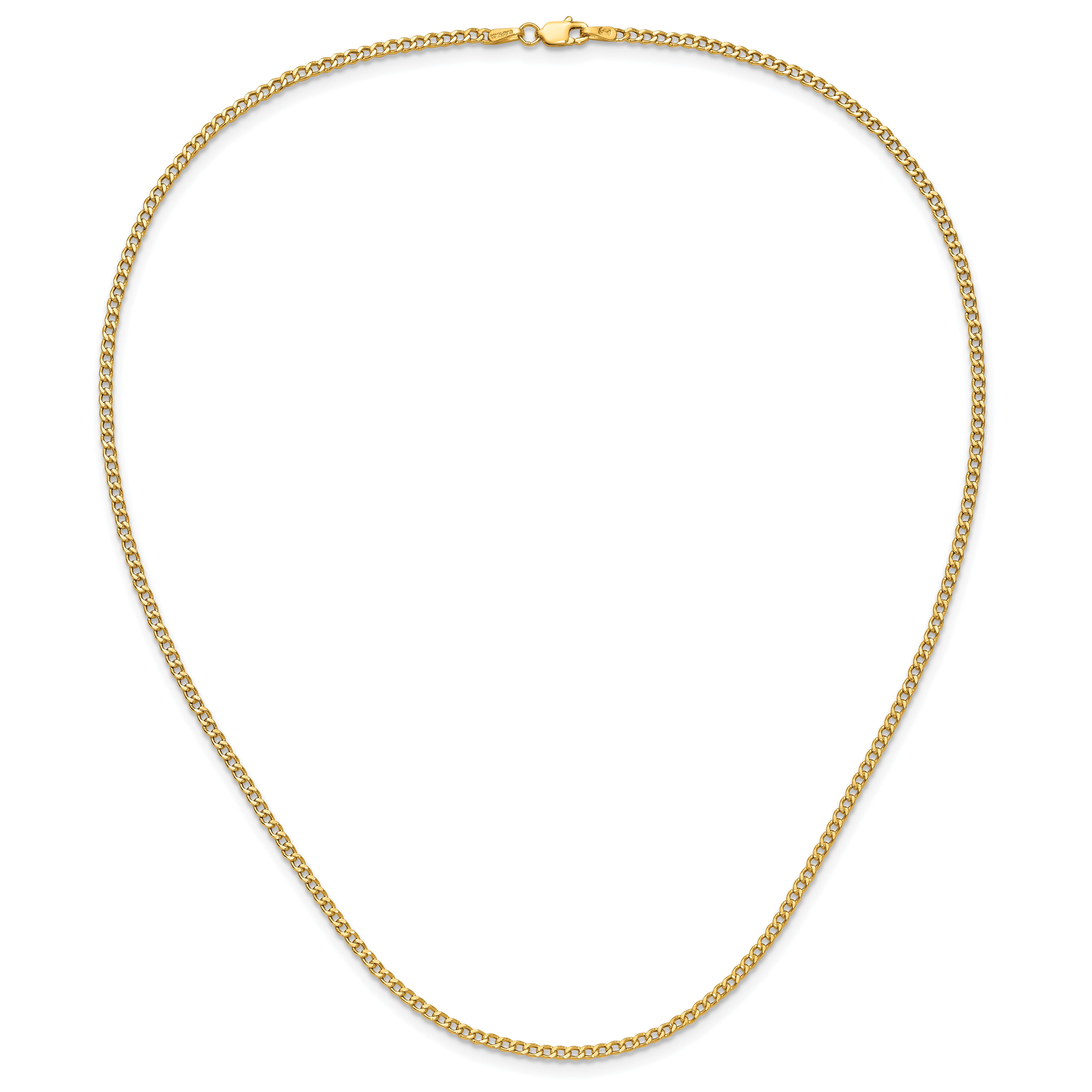 2.5mm 14K Yellow Gold Curb Chain - Sophia Jewelers