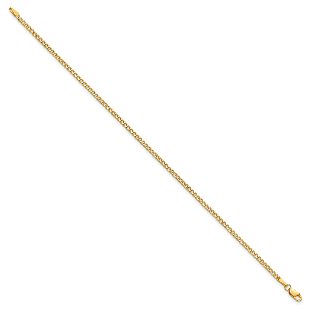 14k 2.5mm Semi-Solid Curb Chain
