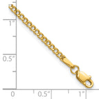 14k 2.5mm Semi-Solid Curb Chain