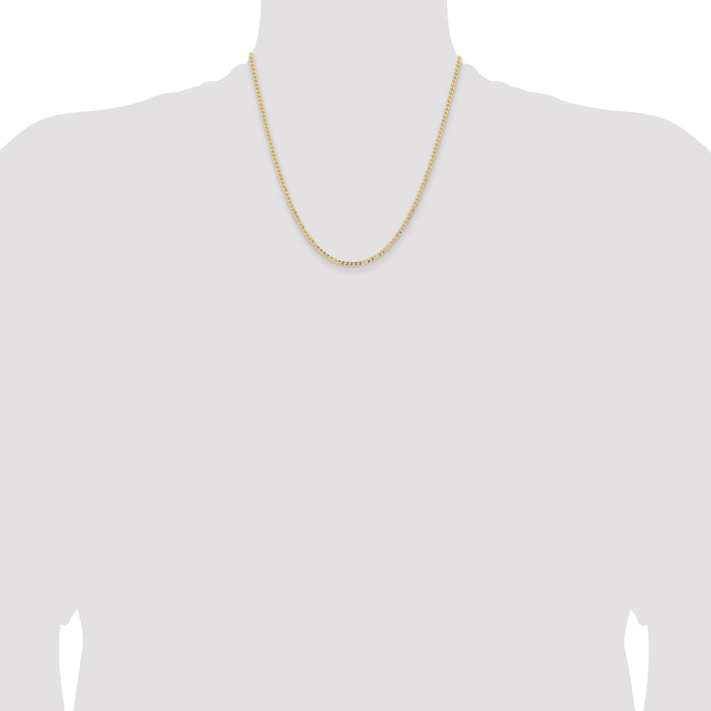 14k 2.85mm Semi-Solid Curb Chain