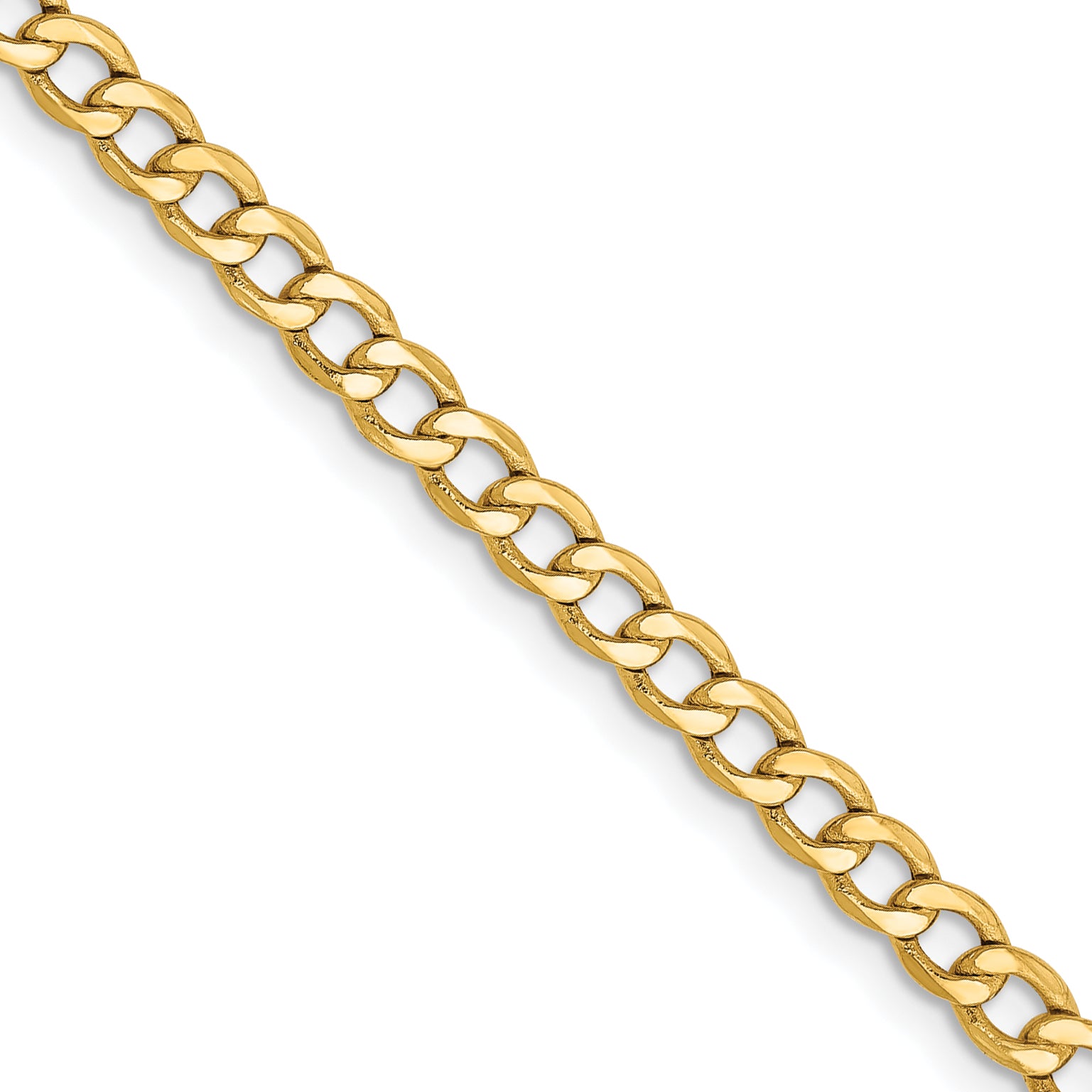 2.85mm 14K Yellow Gold Curb Chain - Sophia Jewelers