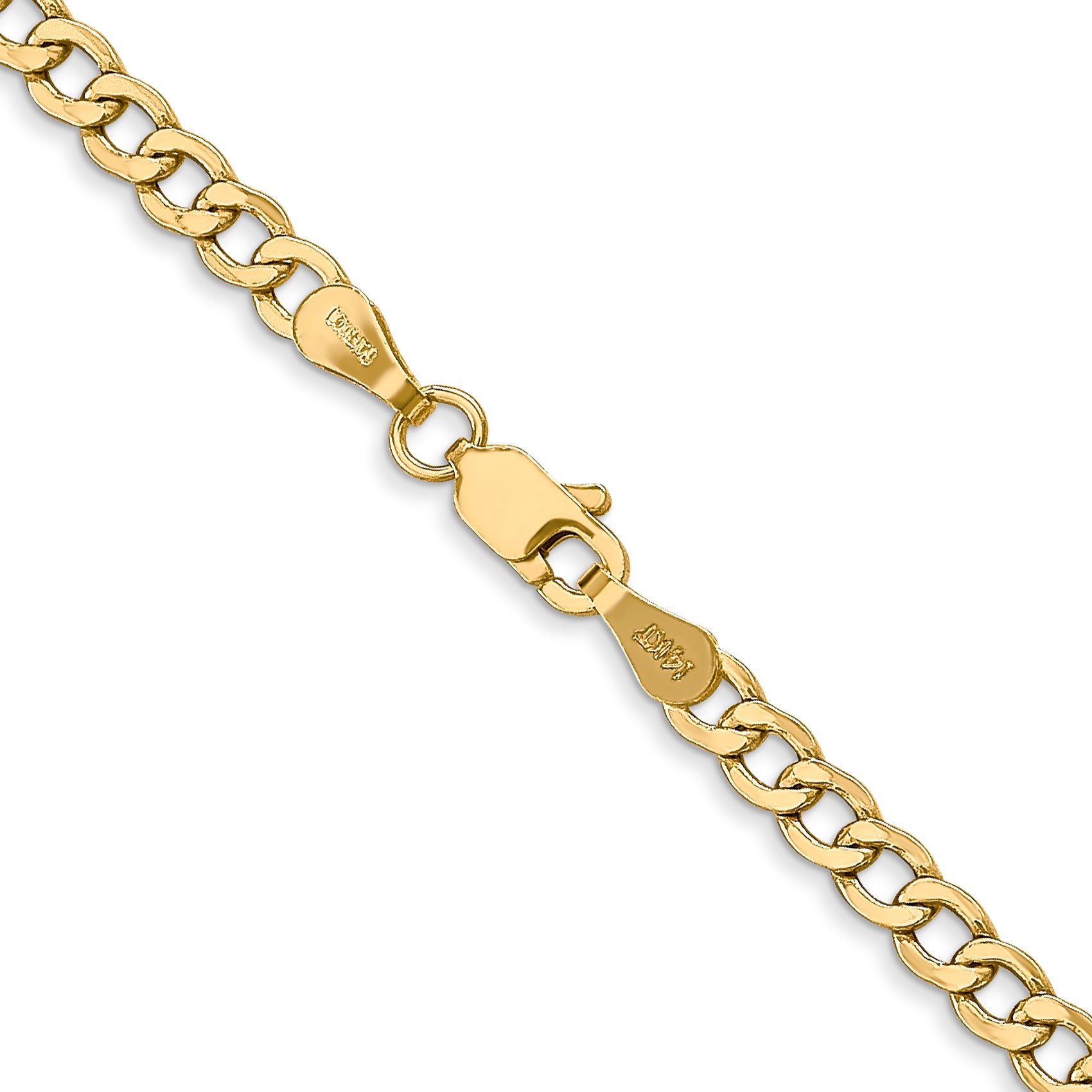 3.35mm 14K Yellow Gold Curb Chain Secondary image