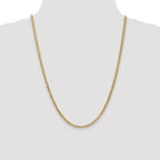 14k 3.35mm Semi-Solid Curb Chain